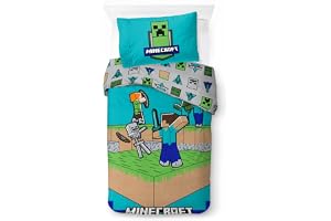 Sängkläder Minecraft 100% bomull | Påslakan 140x200 cm + Kuddfodral 50x70 cm