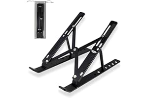 XORO Support fonctionnel pour ordinateur portable MacBook Pro/Air, HP, Sony, Dell et tous les ordinateurs portables et tablettes de 10" à 15,6", réglable en hauteur, cadre en aluminium ouvert ventilé,