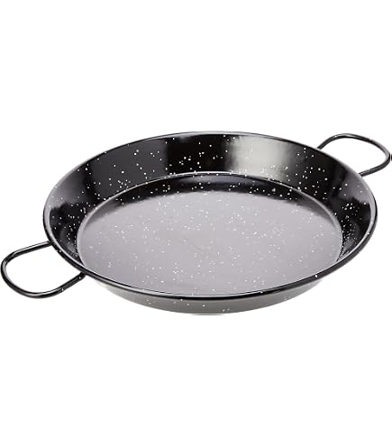 Plat Paella Vaello 50 Cm émaillé VAELLO Plat à Paella Haut 50 Cm En Métal Émaillé – Idéal Pour 12-14 Personnes, Cuisson Parfaite Et Nettoyage Facile