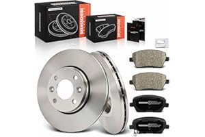 Frankberg Brake Kit incl. 2x Brake Disc + 4x Brake Pad Front Compatible with C.a.p.t.u.r I H5 J5 Clio IV BH Dokker MPV KE Replace# 410608481R, 8671016692