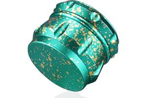 VGZSYOMQIB Grinder Metallo Trita Spezie Peperoncino Lega di Alluminio Aeronautico 63mm Tritino Macina Caffé Erbe Macinapepe Pepe Erba Spice 4 Pezzi con Setaccio per Polline - Verde