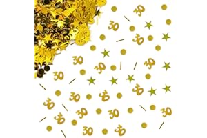 Giftota 30th Birthday and Anniversary Gold Confetti Decoration - Party Table Decorations - 30g