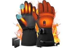 LQIKARL Heated Gloves for Men and Women, USB Heated Gloves Rechargeable with 7.4V 20000 mAh Battery Packs, Touchscreen and 3 Heat Settings for Hunting Cycling Skiing Hiking Camping Working