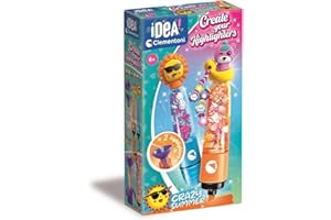 Clementoni Idea - Create Your Highlighters : Crazy Summer, Laboratoire des surligneurs personnalisés, Kit créatif pour Enfants 6 Ans avec 3 surligneurs Personnalisables avec Accessoires, 18130
