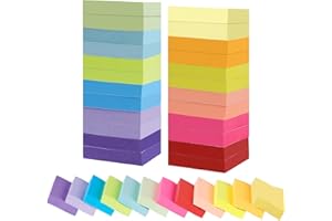 AGOER 24 kolorowe karteczki samoprzylepne – 50 x 38 mm, samoprzylepne karteczki samoprzylepne, kolorowe notatniki do biura, domu, łącznie 2400 arkuszy (12 kolorów)