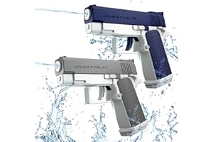 LQTSLFM Pistola ad Acqua 2 Pezzi Pistole ad Acqua per Bambini Portata 10 Metri per Estivi Feste all'aperto, Piscina, Spiaggia, Giochi, Regali per Bambini (Blu+Grigio)