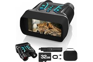 ZIMOCE Binocolo Visione Notturna 4K, 36 MP Visore Notturno con Zoom Digitale 8X, Ricaricabile 4500mAh, Display HD da 4,5", Scheda 32GB Carta, 7-Livelli Visione Infrarossa, Perfetto per Campeggio