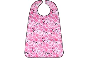 Morcheiong Bavoir pour adulte pour homme et femme, lavable et réutilisable, avec ramasse-miettes en option