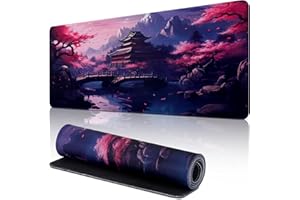 Yimomoyi Alfombrilla Ratón, XXL 800 x 300 mm Mouse Pad Grande Gaming, Alfombrilla Antideslizante,Tapete Escritorio con Bordes Cosidos, Desk Mat para Jugadores, PC, Oficina (E)