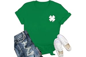 Qskall St Patricks Day T Shirt for Women St Patrick's Day Shirts Irish Shamrock Tee Top