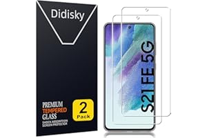 Didisky Lot de 2 Protecteur Verre Trempé pour Samsung Galaxy S21 FE 5G, Film Protection écran, dureté 9H, Pas de Bulles, Haute définition