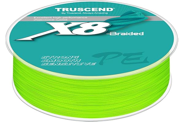 TRUSCEND Ligne de Pêche Tressée X8, Fil PE Résistant et Durable, Ultra Fin et Fluide pour Lancer Parfait, Matériel de Pêche en Eau Douce Indispensable, Cadeau pour Homme