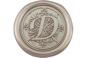 50 Pcs Wax Seal Stickers,Zifospy 1.26 inches/32mm Self-Adhesive Champagne Gold Seal Stickers for Wedding Invitation, Christmas, Gift Wrapping, Party, Ideal for Envelope Sealing(Letter D）