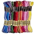 UMC STAG 12 Pieces Multicolour Tones | Premium Embroidery Thread | Egyptian Cotton Premium Skeins | Cross Stitch Embroidery Floss | Oeko TEX Certified Stranded Cotton (Multicolour Tones)
