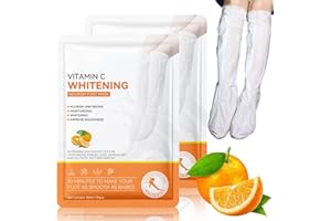 TBeautfave Foot Peel Mask, 2 Pack Exfoliating Foot Mask Vitamin C Moisturizing Socks Feet Hard Skin Remover Feet Peeling Socks Whitening and Nourishing Foot Mask Foot Care Extra Long Foot Mask