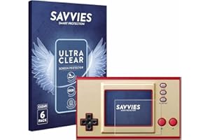 savvies Protector Pantalla para Nintendo Game & Watch The Legend of Zelda 6 Unidades - Película Ultra Transparente