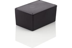 HEIGROUP MB7 - Custodia in plastica ABS con coperchio, custodia multiuso, custodia per moduli, (Lxlxh) 177 x 120 x 83 mm, con fessure per schede di circuito stampato (nervosi), nero - opaco