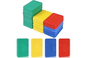 DBTW 40Pcs Window Glazing Packers, Mixed 1.5-10mm Window & Door Spacers, 60x40mm Flat Plastic Shims, Precision Glass Gasket Packers, Window Framing Spacers, for Frame Installation (42, 60 x 40mm)