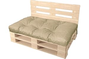 ‎PILLOWS24 Pillows24 Set of 2 | Pallet Cushions | Pallet Cushions for Euro Pallets | High-Quality Pallet Pads | for Indoor and Outdoor Pallet Sofas | Made in EU, cappuccino
