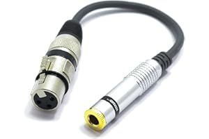 VITALCO XLR Femmina a Jack 6.3mm Stereo Femmina Connettore per Microfono Cannon a Jack 6.3 TRS Audio Cavo