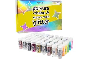 HEMWAY Glitter per set di scatole di resina 54 x 6 g (0,21 oz) Tubi Paillettes Artigianato Creazione di gioielli Bicchieri Decorazioni