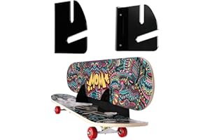 HHUXIUE Estante de monopatín montado en la pared, soporte de monopatín, marco de monopatín, diseño horizontal que ahorra espacio (negro)