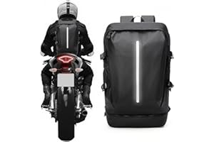 VENATIN Motorradrucksäcke Wasserdicht Helmrucksack für Herren Damen Groß Motorrad Rucksäcke Reise Rucksäcke mit Schuhfach Leicht Herren Motorradrucksack Motorcycle Backpack Schwarz