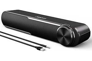 Jeecoo A30 Altavoces Pc USB，Barra de Sonido con 3,5 mm Jack, Alimentación USB Altavoces Pc para Ordenador, Portátil Móvil,Tel