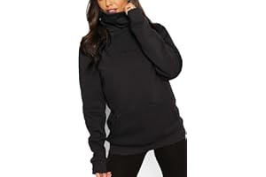 ELFIN Damen Hoodie Sweatshirt Langarm Kapuzenpullover Winter Pullover Hochkragen Sweatjacke Kapuzen Pullis