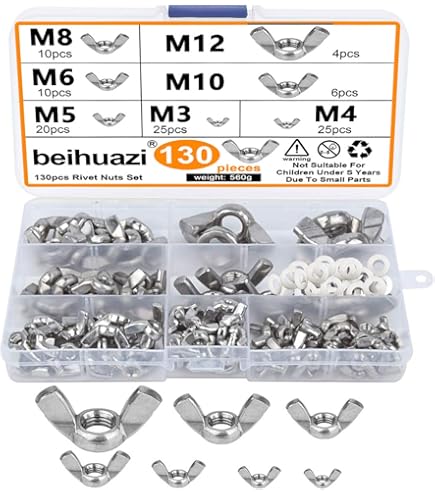 Femmina M6 Vite A Farfalla In Acciaio Inox - M5 X 16mm (10 Pezzi) Viti A Farfalla Inox - Foto 5