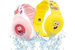 BIUEBINC 2PC Airtag Armband Kinder, Armband Airtag Kinder Versteckt, Airtag Uhr Kinder, Airtag Hülle Kinder, Versteckt Halter für Apple Air Tag, AirTags Band für Kinder, GPS Tracker Kinder Armband