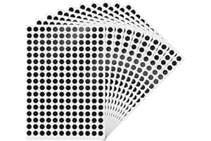 YIKIADA Czarne okrągłe naklejki punktowe, 10 mm, samoprzylepne, wodoodporne, samoprzylepne kropki, naklejki, małe etykiety z kodami kolorystycznymi, 2040 sztuk