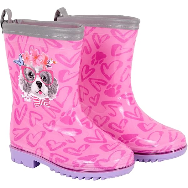 Stivali di gomma per bambini, 23, graziosi cartoni animati, impermeabili, in gomma, antiscivolo, leggeri, per ragazze, unisex, per bambini, per bambini da 1 a 8 anni, Blu, 13