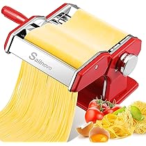 Alyoen Nudelmaschine Manuell - 9-stufig Mit 2 Schneidern Für Pasta & Lasagne