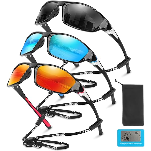 Beipegin 4 Pièces Lunettes De Soleil Homme Polarisées Sport