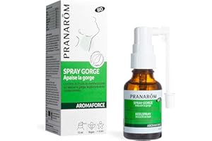 PRANAROM PRANARÔM - Aromaforce - Spray Gorge Action 3 in 1 - con oli essenziali - menta piperita - aiuto al sollievo della gola - vegano - 15 ml
