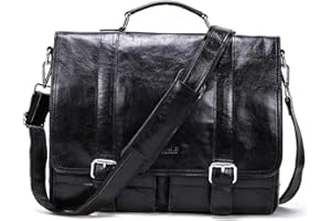 Contacts Borsa a tracolla da uomo in vera pelle da 14 pollici, borsa a tracolla casual vintage, borsa messenger per uomini e donne, viaggi, scuola, avvocato