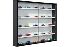 Piushopping - Vetrinetta per Collezionismo Modellismo Espositore per Modellini Vetrinetta Cosmetici da Soggiorno Legno Nero