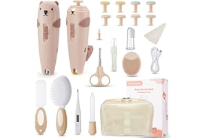 Lilian&Gema Lime a Ongle Electrique Bebe, 28 en 1 Kit de Lime Ongle Bebe, Coupe Ongle Bebe avec Lumière LED pour Nouveau-Nés, Nourrissons et Adultes