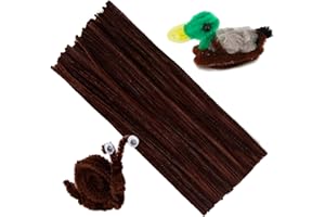 KUPPT 100 pezzi scovolini in ciniglia steli marroni scovolini per artigianato, fai da te, decorazione di progetti artistici e artigianali (marrone)