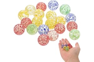 OUDQFCJ 20 Pieza Canicas de Cristal, Canicas para niños, Puntos Multicolor para Juegos de Carreras de canicas, Bricolaje y decoración del hogar