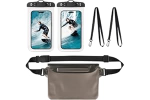 AOOSA wasserdichte Handyhülle, 2 Stück IPX8 wasserdichte Tasche + 1 Stück Hüfttasche, Unterwasser Handytasche für iPhone 16 15 14 13 12 Pro XS, Samsung S24 S23, Huawei Mate 60 bis zu 7,2 Zoll