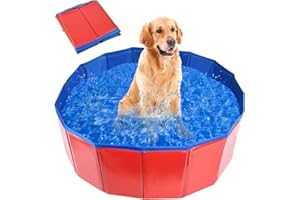 MAIROX Piscina per cani, piscina pieghevole per cani e gatti, vasca da bagno per cani, piccola piscina per cani di taglia grande (60 x 20 cm)
