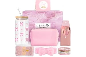 XOURSPATY Regali per ragazze adolescenti di 9 10 11 12 13 14 anni, regali di Natale compleanno per ragazze di età compresa tra 8 e 15 anni, tazza di vetro con coperchio e cannuccia, tazza da caffè con fiocco