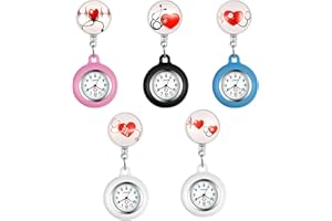 Silverora Orologio da taschino in silicone retrattile con stetoscopio a forma di cuore, con risvolto, per medici, infermieri, custodia in silicone per uomini e donne