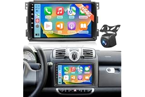 LORPHEIR Autoradio Android per Mercedes Benz Smart Fortwo 2005-2010, Stereo Touchscreen 9 Pollici con Wireless CarPlay & Android Auto, Navigatore GPS WiFi Bluetooth, Suono DSP, Telecamera Posteriore AHD