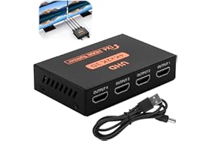 MXYVRIX Divisor HDMI, divisor HDMI, Hub HDMI, divisor HDMI 1 en 4 salidas, 4 K, 3D, 1080P, doble espejo para monitor, PS3/4, X-box, HDTV, reproductor DVD, proyector, transmisión de vídeo y audio de alta