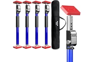 3-H Third Hand Telescopic Support Pole Heavy Duty, All-Steel Support Rod for Cabinet Jacks Cargo Bars Drywall Support-165 lbs Capacity and Extends from 15.7 to 27.5 Inch, 4 Pack(Blue)