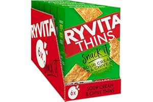 Ryvita Thins Snack It Sour Cream and Chive Flavour 125g Pack of 6