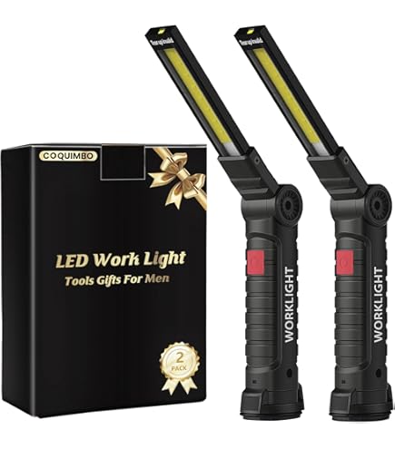 Lot De 4 Mini Lampes De Travail LED Rechargeables - 800 Lumens, IPX4, Magnétique - Pour Bricolage, Camping